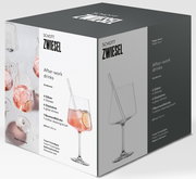 Schott Zwiesel Geschenkbox „After-work drinks“ (Sundowner) mit 4 Gläsern, 4 Glashalmen und Reinigungsbürste, 690 ml, Tritan Kristallglas – schräge Vorderansicht der Verpackung