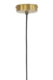 Goldene Deckenhalterung mit schwarzem Kabel, Ansicht von unten