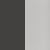 Nahaufnahme eines zweifarbigen E-Schreibtischs mit schwarzer und weißer Oberfläche.