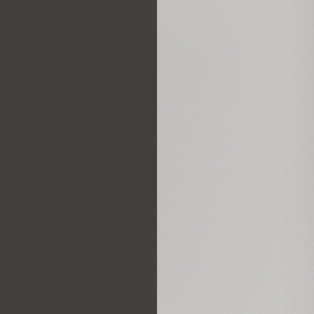 Nahaufnahme eines zweifarbigen E-Schreibtischs mit schwarzer und weißer Oberfläche.