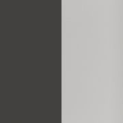 Nahaufnahme eines zweifarbigen E-Schreibtischs mit schwarzer und weißer Oberfläche.