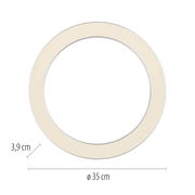 Runde LED-Deckenleuchte mit einem Durchmesser von 35 cm und einer Höhe von 3,9 cm, Ansicht von oben.