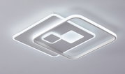Moderne LED-Deckenleuchte mit geometrischem Design, seitliche Perspektive