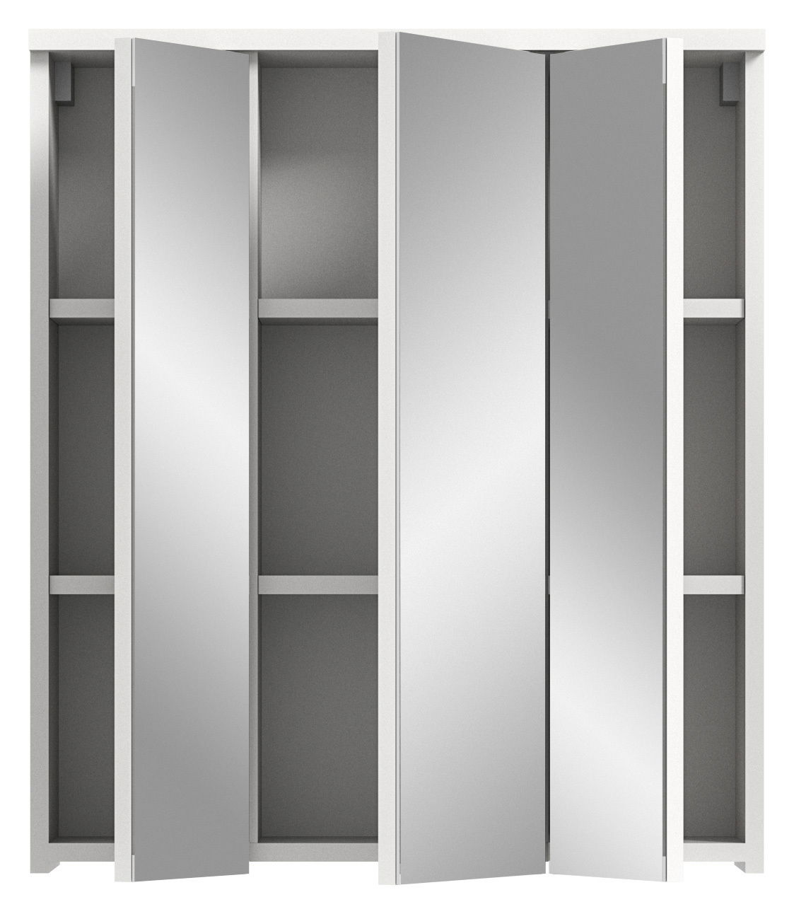 MID.YOU Spiegelschrank HILTON Spiegelschrank mit geöffneten Türen, frontale Ansicht