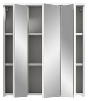 Spiegelschrank mit geöffneten Türen, frontale Ansicht