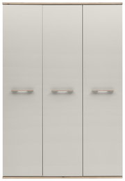 Drehtürenschrank 3-türig in Frontalansicht mit schlichtem Design und Holzgriffen.