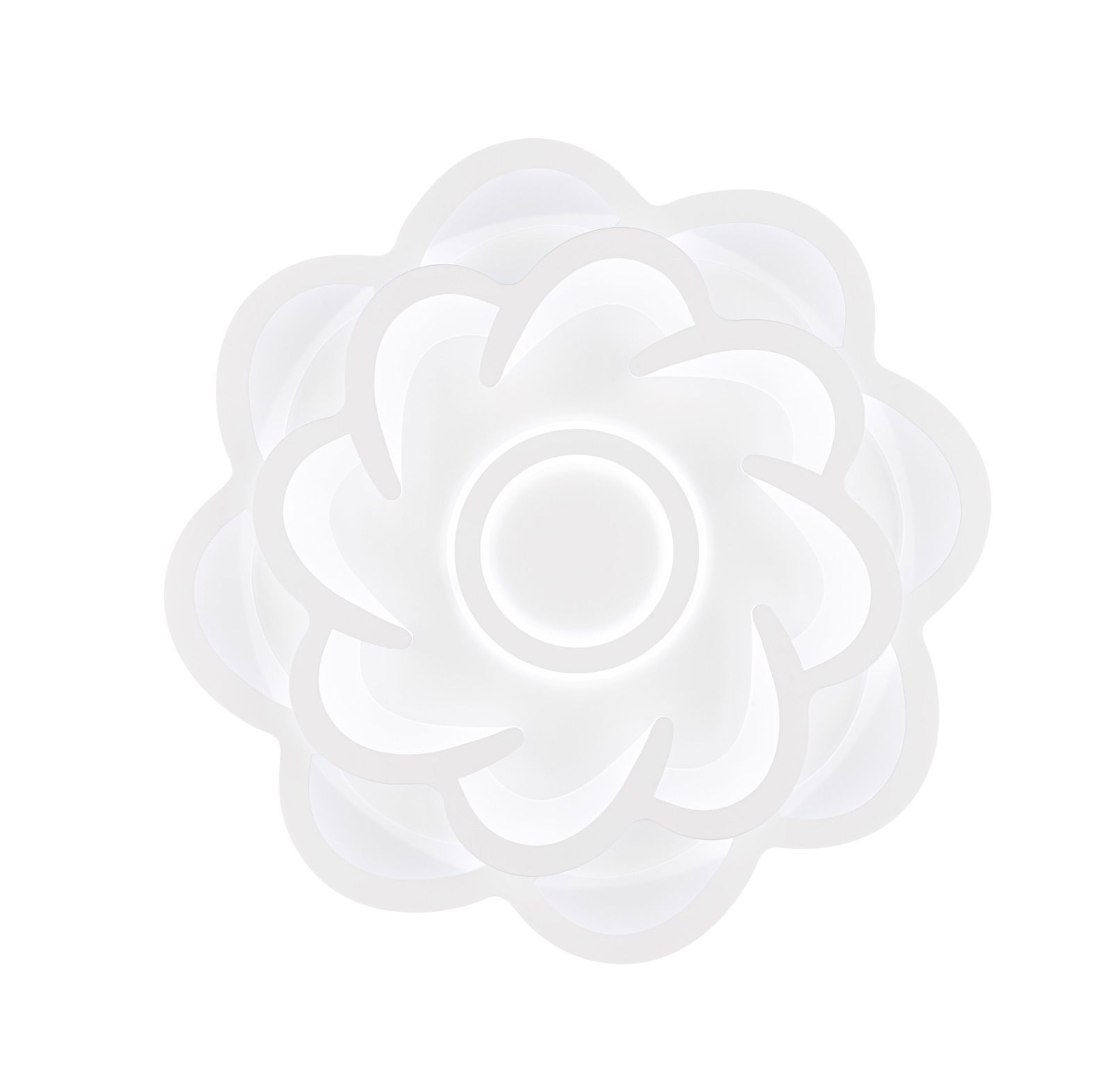 LED-Deckenleuchte in Blumenform, Ansicht von unten