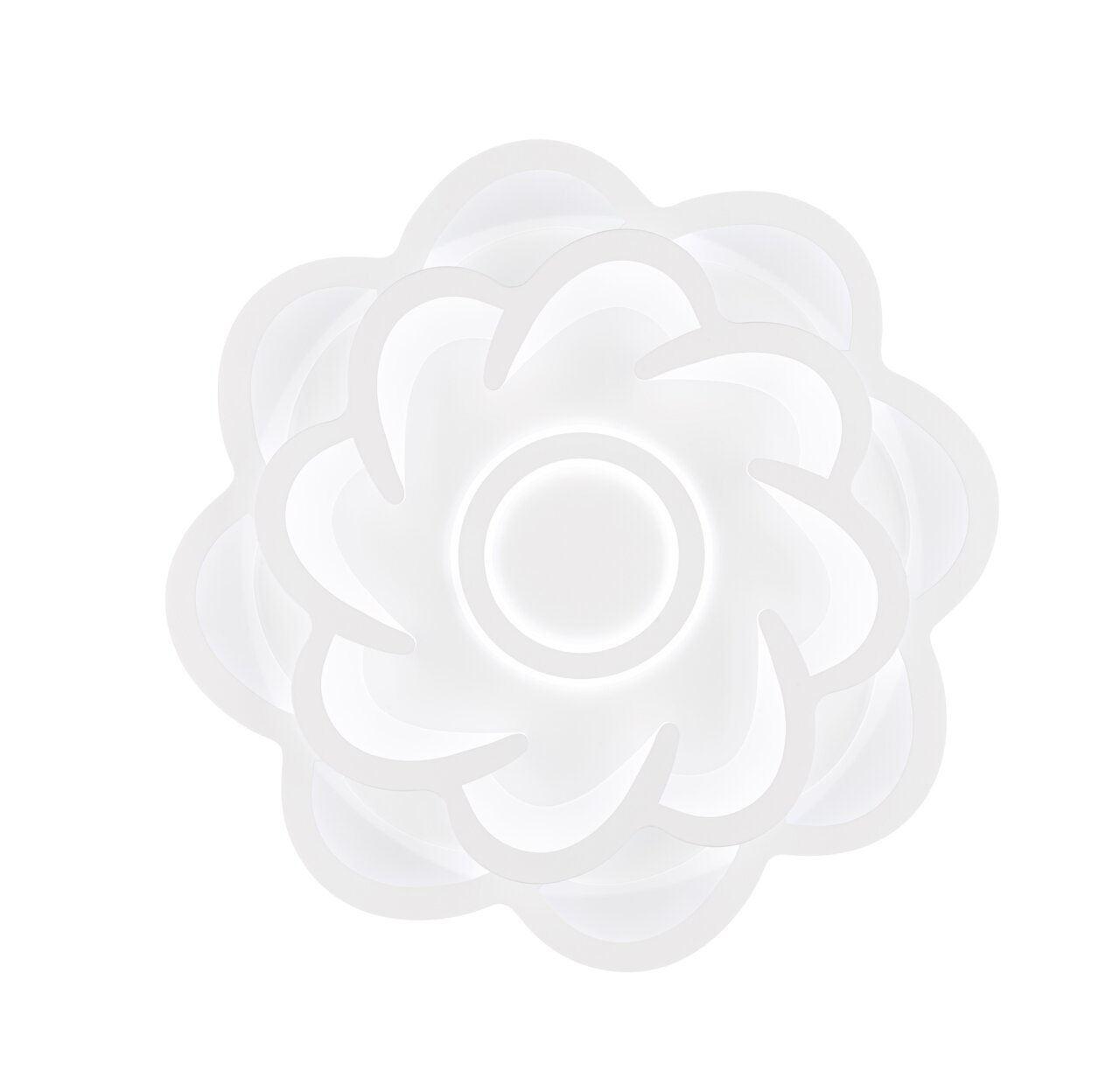 LED-Deckenleuchte in Blumenform, Ansicht von unten