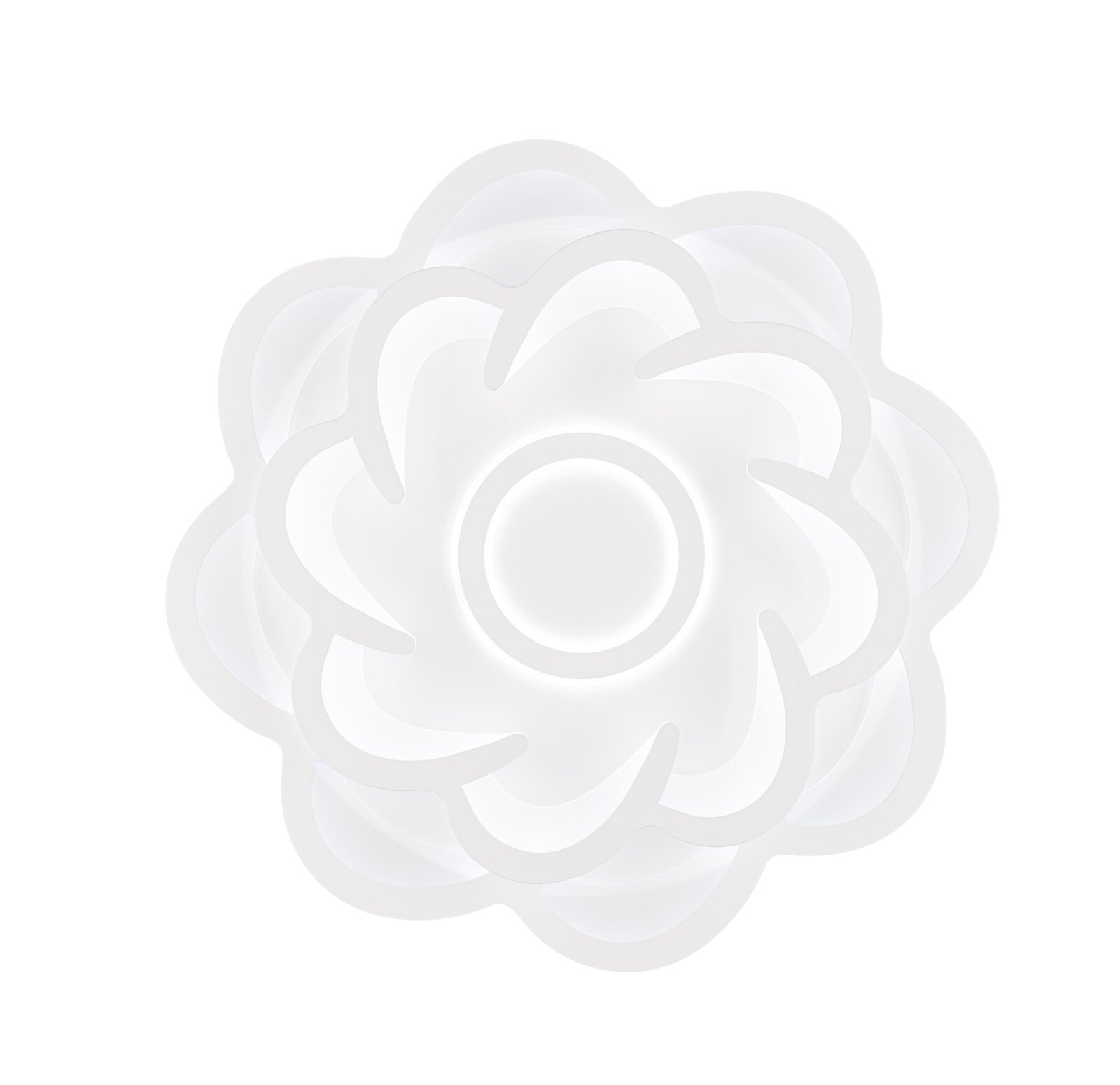 LED-Deckenleuchte in Blumenform, Ansicht von unten