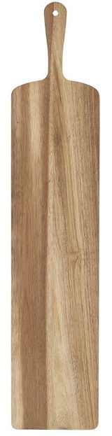 Langes Servierbrett aus Akazienholz mit Griff, Draufsicht