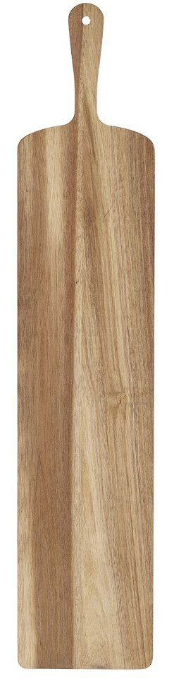 Langes Servierbrett aus Akazienholz mit Griff, Draufsicht