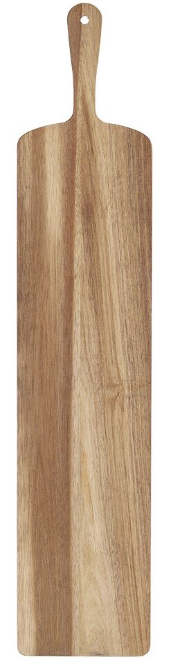 Langes Servierbrett aus Akazienholz mit Griff, Draufsicht