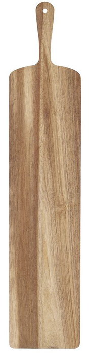 Langes Servierbrett aus Akazienholz mit Griff, Draufsicht