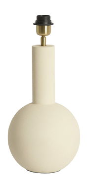 Beiger Lampenfuß mit runder Basis und zylindrischem Hals, seitliche Perspektive