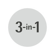 3-in-1 Symbol auf grauem Hintergrund, Vorderansicht