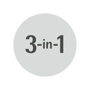 3-in-1 Symbol auf grauem Hintergrund, Vorderansicht