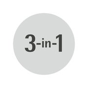 3-in-1 Symbol auf grauem Hintergrund, Vorderansicht