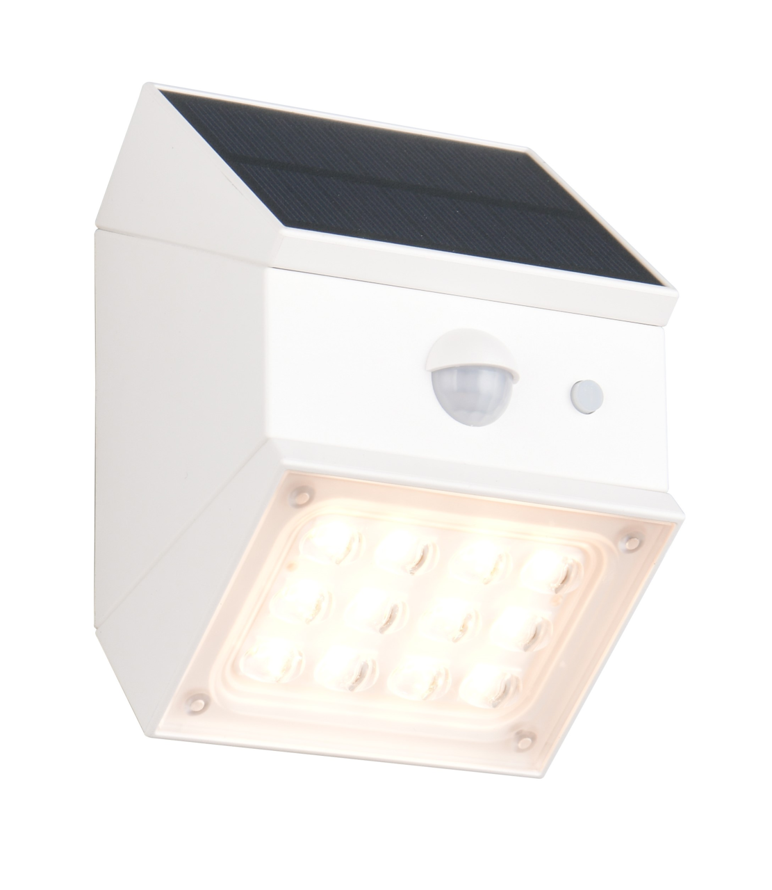 Reality Leuchten LED-Solar-Aussenwandleuchte TALCA LED-Solar-Außenwandleuchte mit Bewegungsmelder, seitliche Perspektive