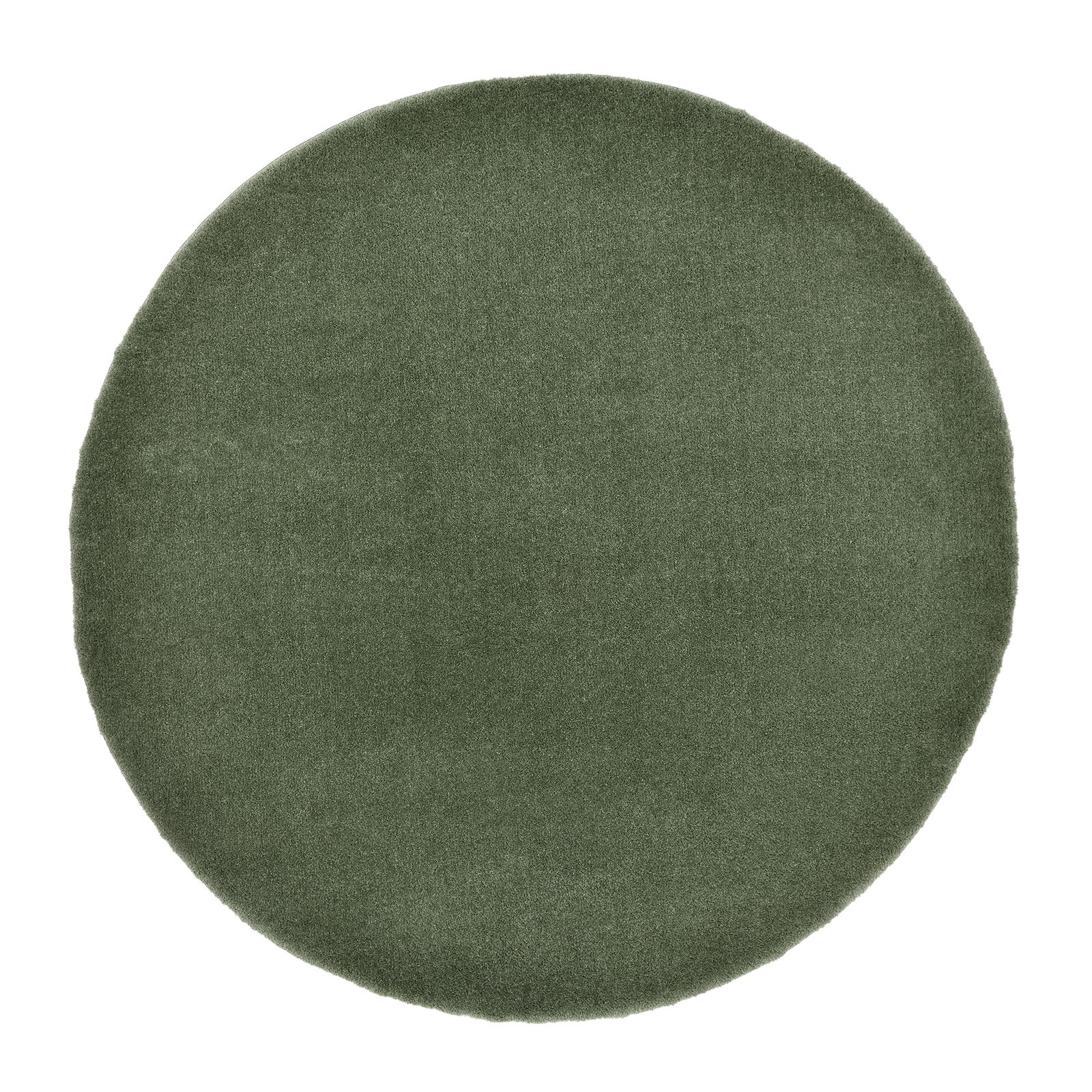 Runder, grüner Teppich mit weicher Textur, Draufsicht