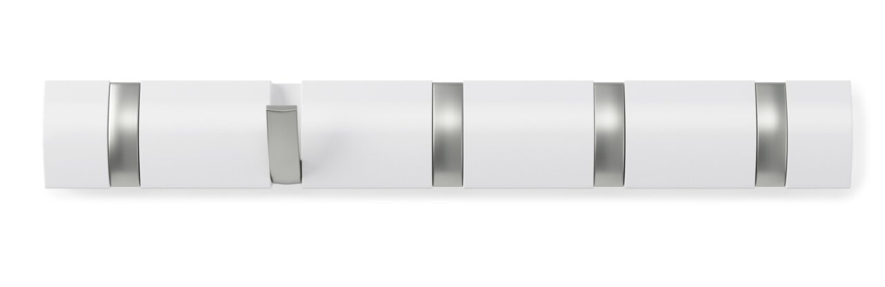 Moderne Wandgarderobe mit fünf Haken, Ansicht von vorne