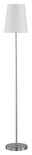 WOFI Leuchten Stehleuchte FYNN Moderne Stehleuchte mit weißem Lampenschirm und silbernem Standfuß, frontal abgebildet
