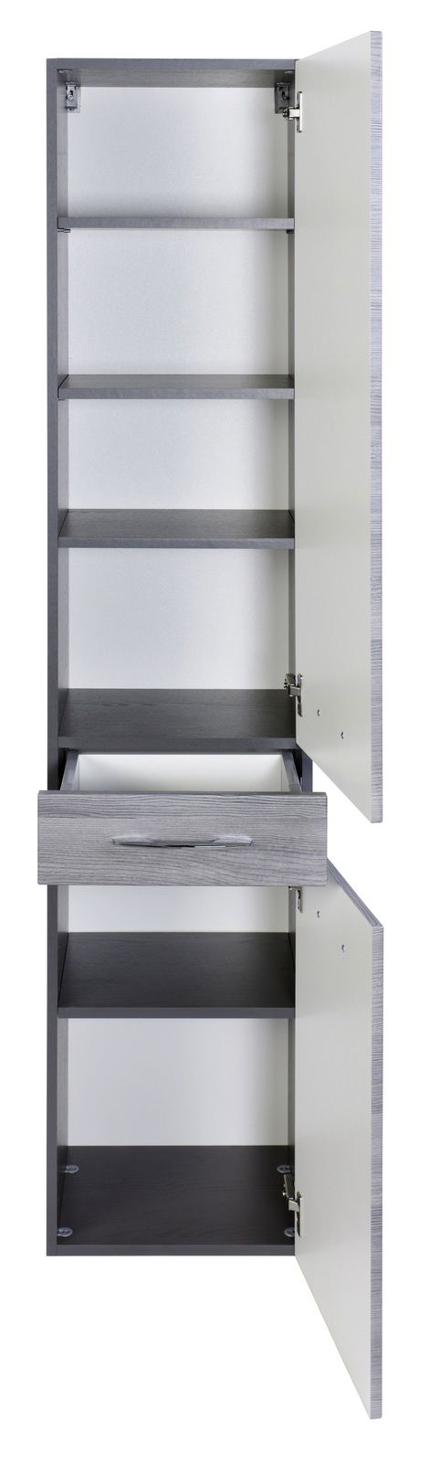 XORA Hochschrank FLORIDA Hochschrank mit geöffneter Tür und Schublade, Ansicht von vorne