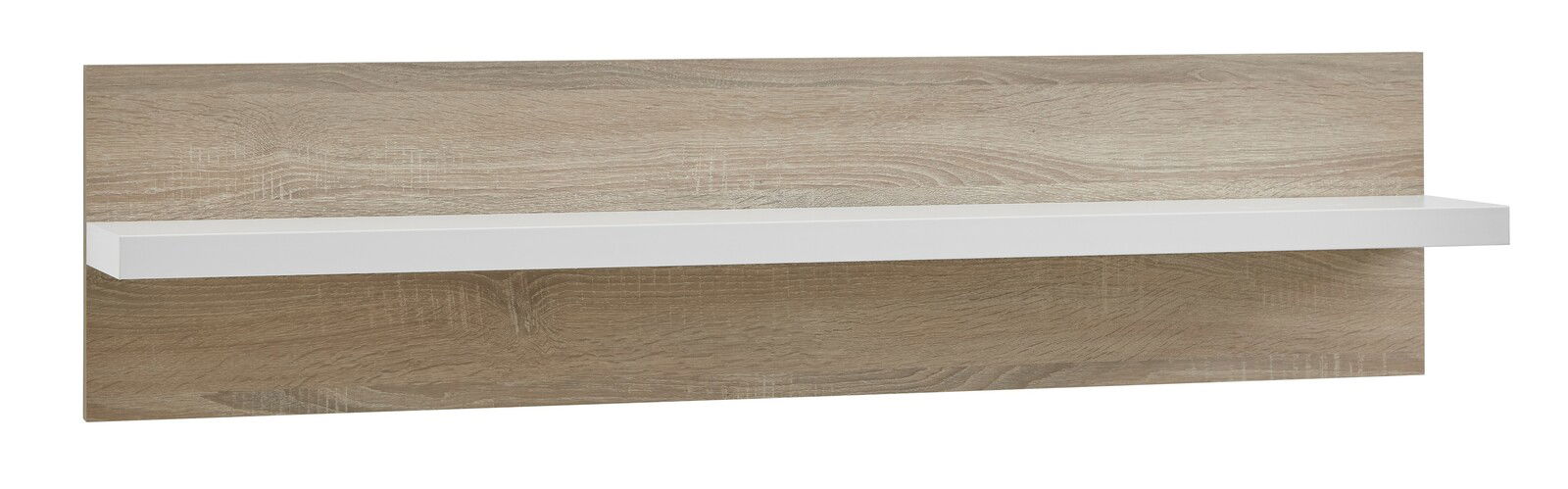 XORA Wandboard MANHATTAN Wandboard mit Holzoptik und weißem Regalbrett, frontale Ansicht