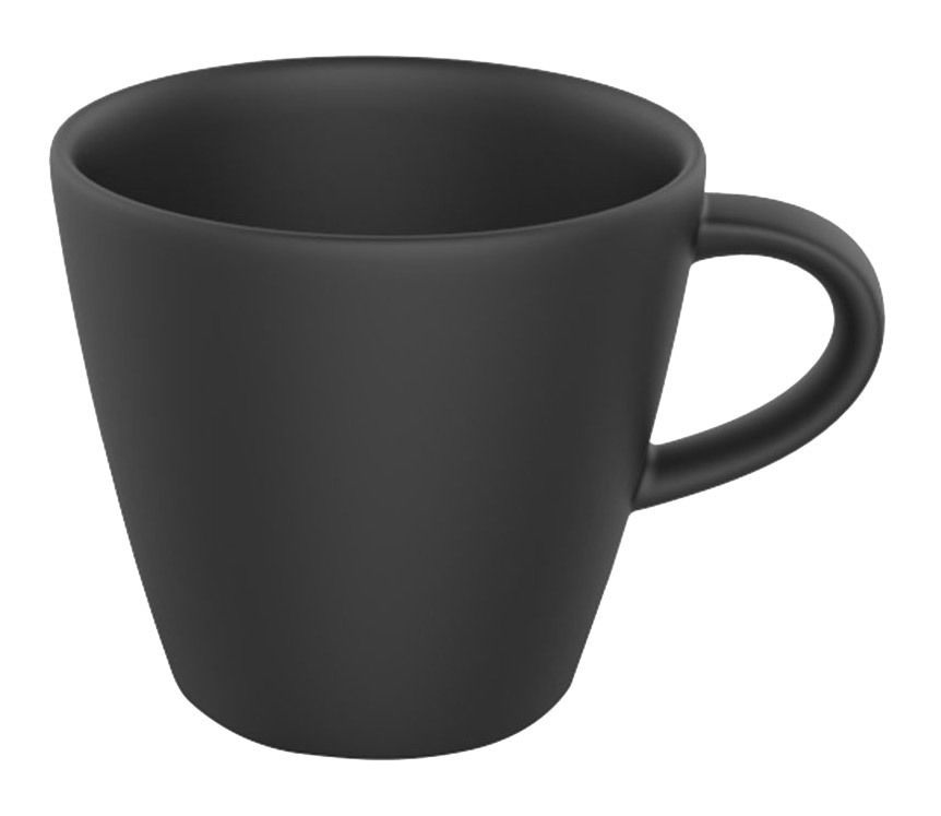 Villeroy & Boch Kaffeetasse MANUFACTURE ROCK Schwarze Kaffeetasse mit Henkel, seitliche Perspektive