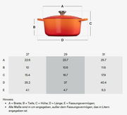 Seitenansicht eines ovalen Bräters Signature 29cm in leuchtendem Orange mit Deckel und Griffen.