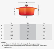 Seitenansicht eines ovalen Bräters Signature 29cm in leuchtendem Orange mit Deckel und Griffen.