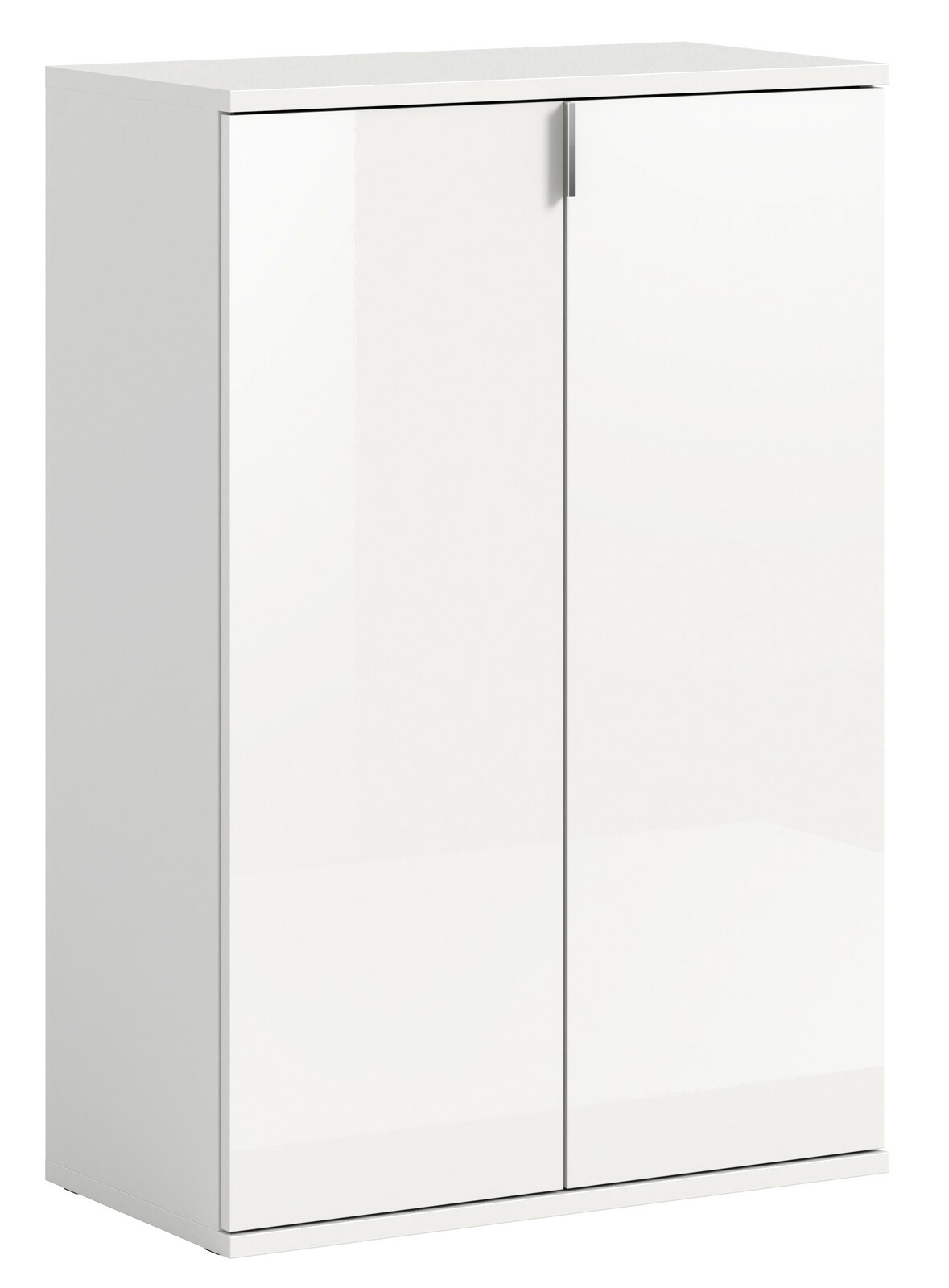 MID.YOU Schuhkommode PROJEKT X Weiße Schuhkommode mit zwei Türen, frontal betrachtet