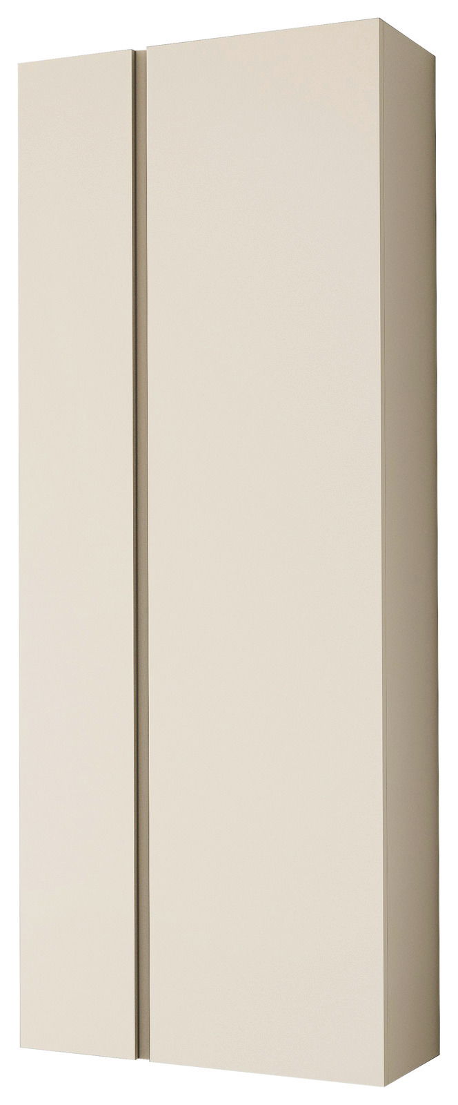 Hänge-Garderobenschrank mit zwei Türen in cremefarbener Frontansicht
