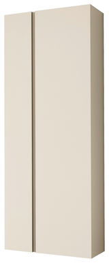 Hänge-Garderobenschrank mit zwei Türen in cremefarbener Frontansicht