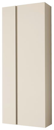 Hänge-Garderobenschrank mit zwei Türen in cremefarbener Frontansicht