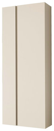 Hänge-Garderobenschrank mit zwei Türen in cremefarbener Frontansicht