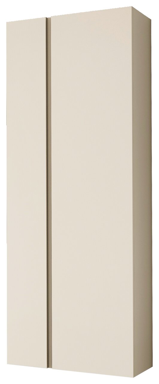 Hänge-Garderobenschrank mit zwei Türen in cremefarbener Frontansicht