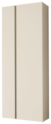 Hänge-Garderobenschrank mit zwei Türen in cremefarbener Frontansicht