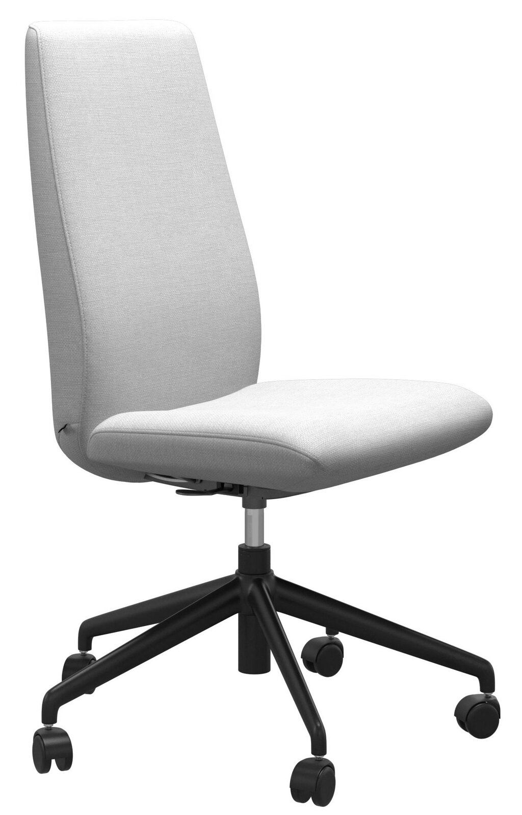 Stressless Home Office Stuhl OFFICE LAUREL (L) Beiger Home Office Stuhl mit schwarzem Drehgestell, seitliche Perspektive
