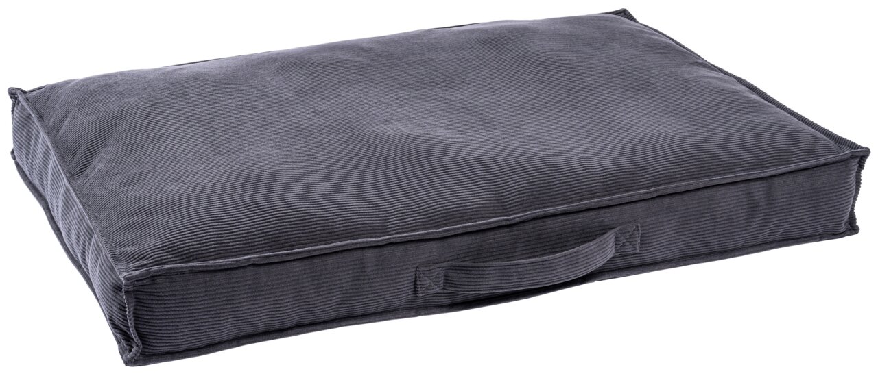 StepOne Hundekissen S CORD 76x50cm Graues Hundekissen in rechteckiger Form mit Tragegriff, seitliche Perspektive