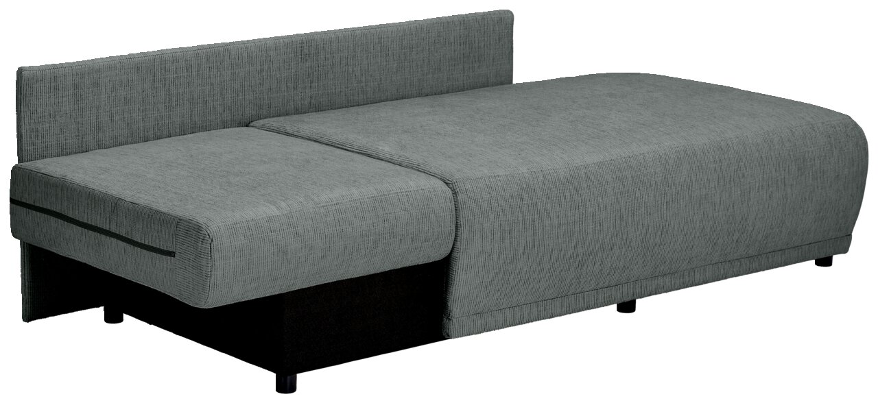 Graue Recamiere in seitlicher Perspektive mit modernem Design und klaren Linien.