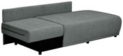 Graue Recamiere in seitlicher Perspektive mit modernem Design und klaren Linien.