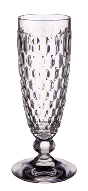 Sektglas Boston mit strukturierter Oberfläche, frontal fotografiert