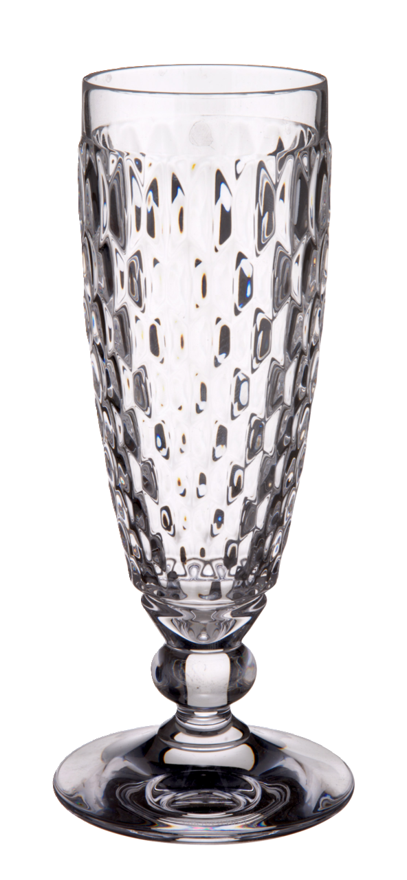 Sektglas Boston mit strukturierter Oberfläche, frontal fotografiert