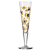 Champagnerglas mit Leopardenmuster, frontal abgebildet