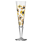 Champagnerglas mit Leopardenmuster, frontal abgebildet