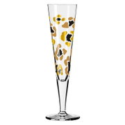 Champagnerglas mit Leopardenmuster, frontal abgebildet