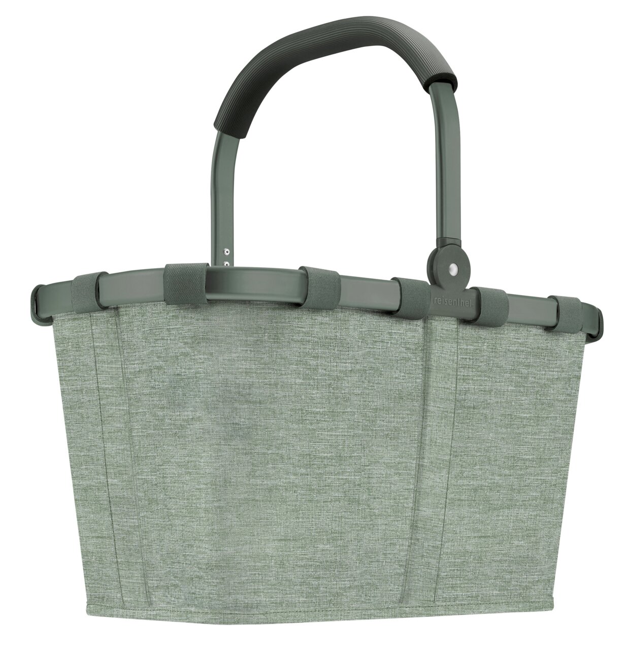 Reisenthel Carrybag Frame Twist Sage Groene boodschappenmand met stevig frame en ergonomische handgreep, zijaanzicht