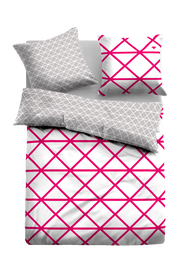 Weiße Kommode mit Metalluntergestell, frontal fotografiert, mit vier Schubladen und zwei Türen, dekoriert mit Büchern und Vasen.