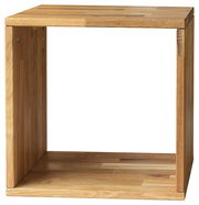 Holzregal 1x1 in natürlicher Holzoptik, frontal betrachtet