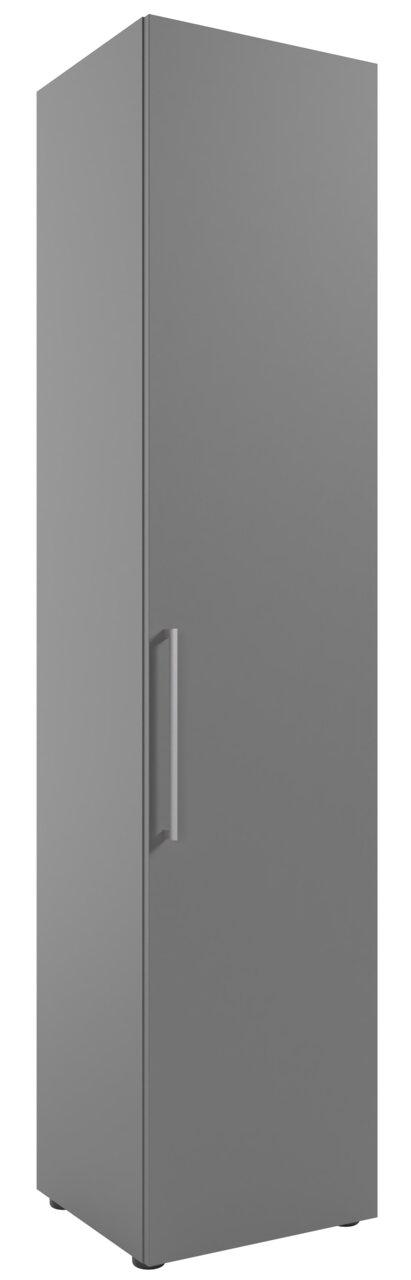 Novel Aktenschrank hoch COLORADO Hoher grauer Aktenschrank mit Türgriff, Ansicht von rechts